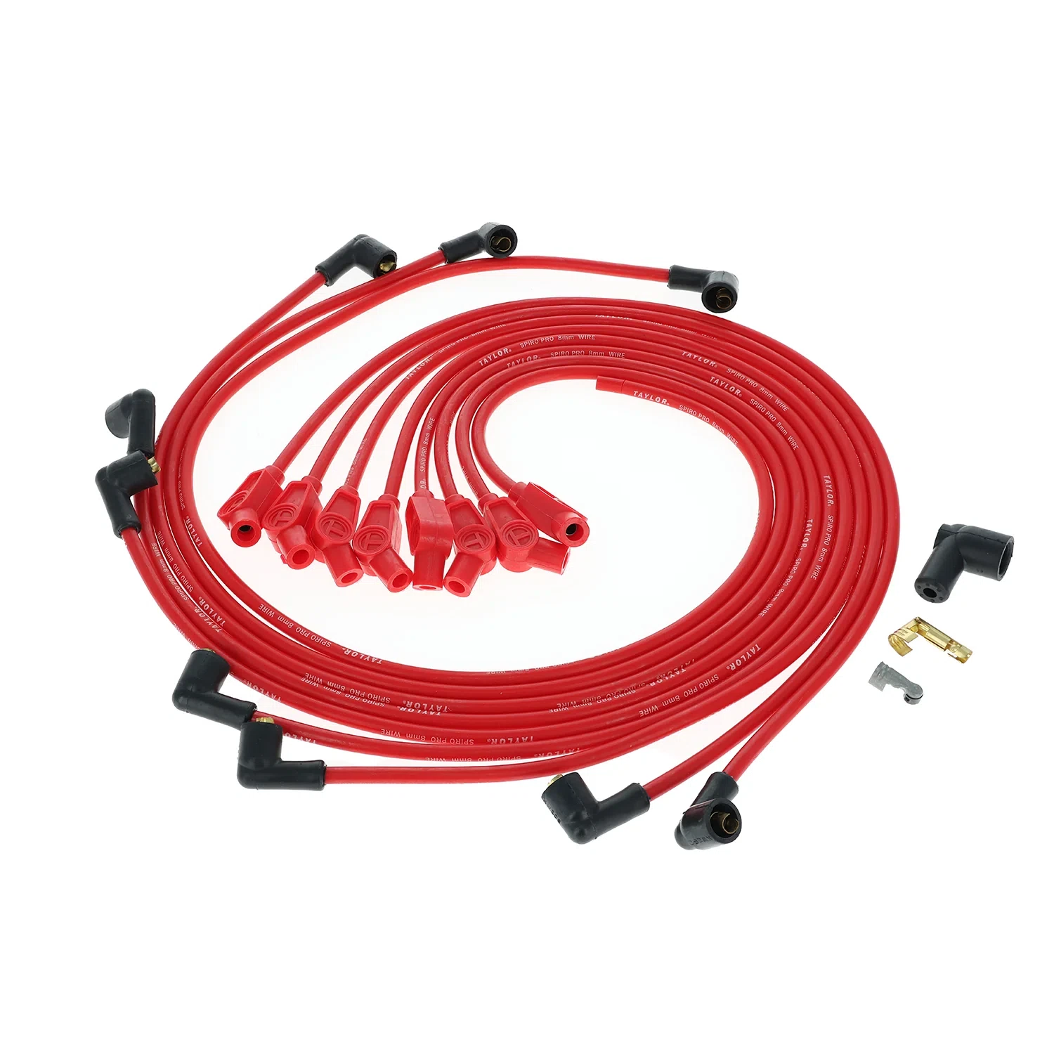 Spark Plug Wire Set Universal 8mm Silicone Spiro Pro 350 ohm_ft Red 76231